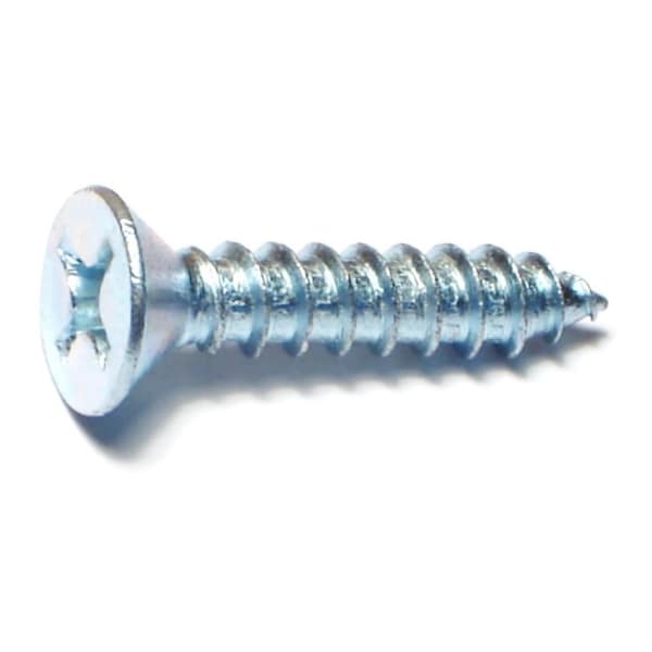 Midwest Fastener Sheet Metal Screw, #14 x 1-1/4 in, Zinc Plated Steel Flat Head Phillips Drive, 20 PK 63676 - main
